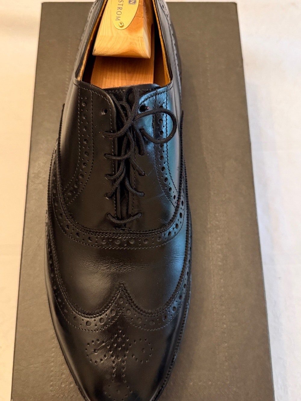 Allen Edmonds Black Leather Wingtip Oxfords